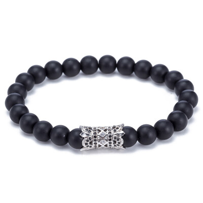 8Mm Matte Black Natural Stone Beads Bracelet Pave Zircon Crown Bracelets Bangles For Men Women Couple Jewelry
8Mm Matte Black Natural Stone Beads Bracelet Pave Zircon Crown Bracelets Bangles For Men Women Couple Jewelry