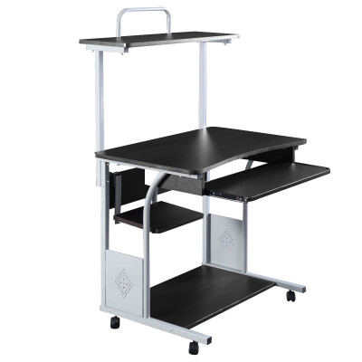 Rolling Computer Desk with Printer Shelf