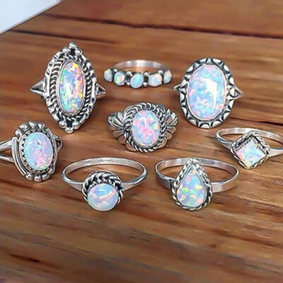 8 pcs New Fashion Style Bohemia Rings For Woman Silver Color Flower Elephant Ring Vintage Jewelry 
8 pcs New Fashion Style Bohemia Rings For Woman Silver Color Flower Elephant Ring Vintage Jewelry