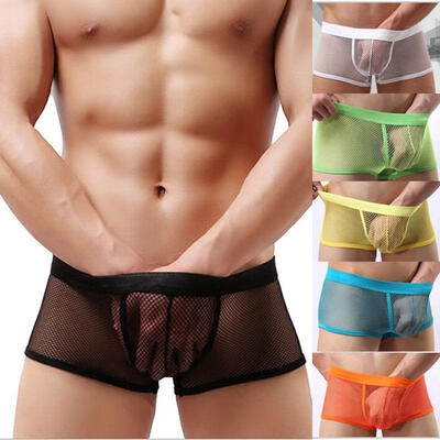Men Mesh Underwear Pants Transparent See Through Boxer Briefs Short Vogue 
Men Mesh Underwear Pants Transparent See Through Boxer Briefs Short Vogue
