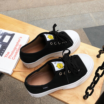 Small white shoes girl autumn Korean version of fashion breathable canvas shoes thick-soled muffin 100 single shoe tide
Small white shoes girl autumn Korean version of fashion breathable canvas shoes thick-soled muffin 100 single shoe tide