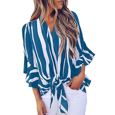 Starmoon Fashion Womens Striped V-neck Bell Sleeve Shirt Tie Knot Casual Blouses Tops
Starmoon Fashion Womens Striped V-neck Bell Sleeve Shirt Tie Knot Casual Blouses Tops