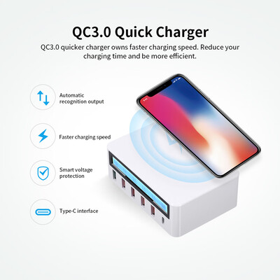 Smart Charging Station with 6 Ports LCD USB Charging Dock QC30 Fast Charging Universal Compatibility Charging Station for Family
Smart Charging Station with 6 Ports LCD USB Charging Dock QC30 Fast Charging Universal Compatibility Charging Station for Family