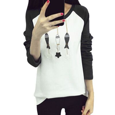 Autumn Womens T-Shirt Lovely Character Printed Long Sleeve Tops
Autumn Womens T-Shirt Lovely Character Printed Long Sleeve Tops