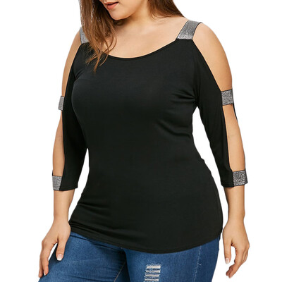 Roseonmyhand Sexy Women Fashion Plus Size Ladder Cut Glittery T-shirt O-Neck Solid Top Blouse
Roseonmyhand Sexy Women Fashion Plus Size Ladder Cut Glittery T-shirt O-Neck Solid Top Blouse