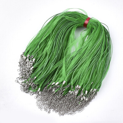 Waxed Cord&Organza Ribbon Necklace Making with Iron Lobster Claw Clasps Platinum LimeGreen 176"178"45455cm 7mm
Waxed Cord&Organza Ribbon Necklace Making with Iron Lobster Claw Clasps Platinum LimeGreen 176"178"45455cm 7mm