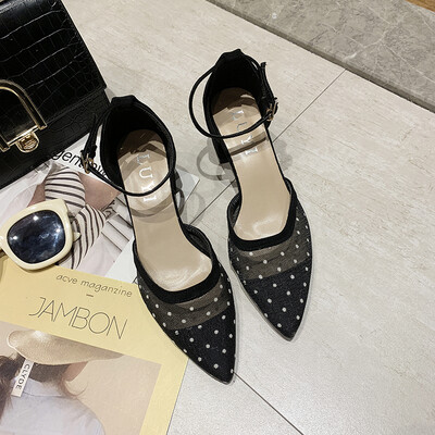 Single Shoe Women Summer Baotou Mesh Bow Point Coarse-heeled One-word Button-pointed Chic High-heeled Shoes
Single Shoe Women Summer Baotou Mesh Bow Point Coarse-heeled One-word Button-pointed Chic High-heeled Shoes