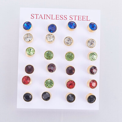 304 Stainless Steel Stud Earrings with Rhinestone Flat Round Mixed Color 155x7x45mm Pin 07mm
304 Stainless Steel Stud Earrings with Rhinestone Flat Round Mixed Color 155x7x45mm Pin 07mm