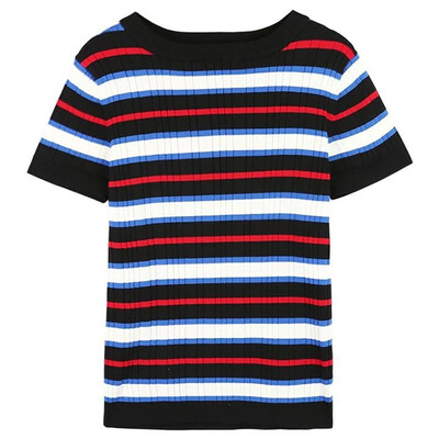 Women Cute Short Sleeve Turtleneck Color Block Striped Knitted Crop Top T-Shirt
Women Cute Short Sleeve Turtleneck Color Block Striped Knitted Crop Top T-Shirt