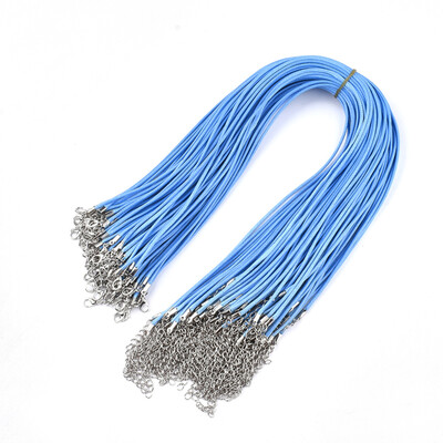 Waxed Cord Necklace Making with Iron Lobster Claw Clasps Platinum DodgerBlue 178"18"45546cm 2mm
Waxed Cord Necklace Making with Iron Lobster Claw Clasps Platinum DodgerBlue 178"18"45546cm 2mm