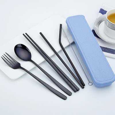 304 stainless steel straw portable tableware set of 7 stainless steel spoon chopsticks set
304 stainless steel straw portable tableware set of 7 stainless steel spoon chopsticks set