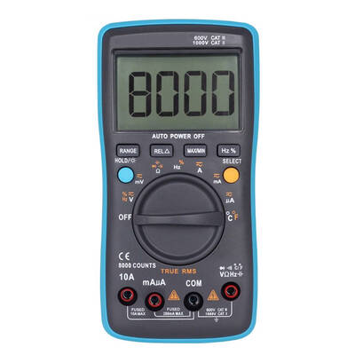 Digital Auto-ranging Trms 8000 Counts ACDC Current Voltage Frequency Multimeter with Backlight
Digital Auto-ranging Trms 8000 Counts ACDC Current Voltage Frequency Multimeter with Backlight