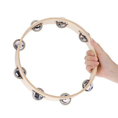Kids 10" Hand Held Wood Headless Tambourine Bell with Metal Single Row Jingles&Wood Quality Children Educational Musical Percu
Kids 10" Hand Held Wood Headless Tambourine Bell with Metal Single Row Jingles&Wood Quality Children Educational Musical Percu