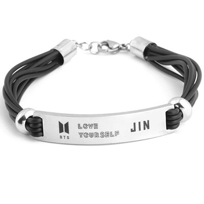 Kpop BTS DIY Stainless Steel Leather Rope Lettering Silicone Sport Couple Bracelet Fans Hot Gift
Kpop BTS DIY Stainless Steel Leather Rope Lettering Silicone Sport Couple Bracelet Fans Hot Gift