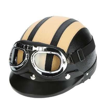 Motorcycle Scooter Open Face Half Leather Helmet with Visor UV Goggles Retro Vintage Style 54-60cm
Motorcycle Scooter Open Face Half Leather Helmet with Visor UV Goggles Retro Vintage Style 54-60cm
