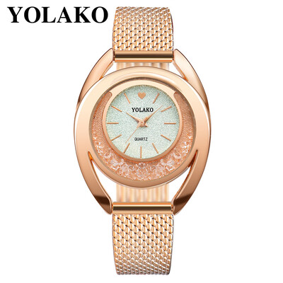 YOLAKO Brand Watch Personality Fashion Ladies Watch Silicone Strap Round Dial Quartz Female Watch Relogio Feminino