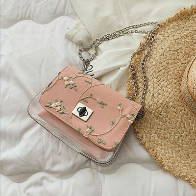 New Style Women Handbags PVC Clear Hasp Transparent Chain Cross Body Bag Tote Shoulder Handbag Purse Floral Flap Fashion Hot New
New Style Women Handbags PVC Clear Hasp Transparent Chain Cross Body Bag Tote Shoulder Handbag Purse Floral Flap Fashion Hot New