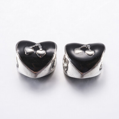 Alloy Enamel European Beads Large Hole Beads Heart with Cherry Platinum Black 10x10x75mm Hole 5mm
Alloy Enamel European Beads Large Hole Beads Heart with Cherry Platinum Black 10x10x75mm Hole 5mm