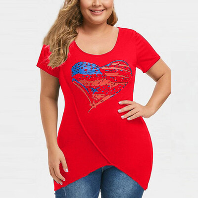 Roseonmyhand Womens Fashion Plus Size America Flag Print Asymmetrical Short Sleeve Top Shirt
Roseonmyhand Womens Fashion Plus Size America Flag Print Asymmetrical Short Sleeve Top Shirt