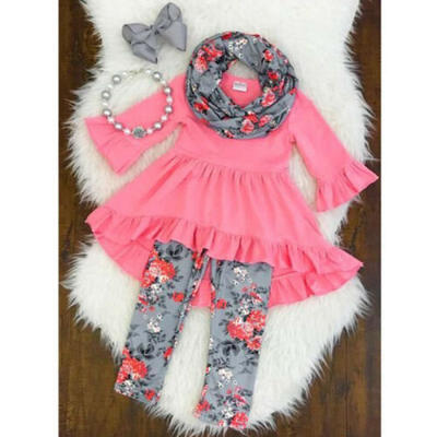 Toddler Kids Baby Girls Clothes Outfits Ruffle Tops DressFloral PantsScarf Set
Toddler Kids Baby Girls Clothes Outfits Ruffle Tops DressFloral PantsScarf Set