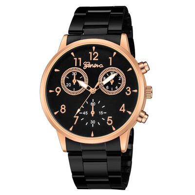 Gobestart Fashion Geneva Women Stainless steel Watch Leisure Ladies quartz wristwatch