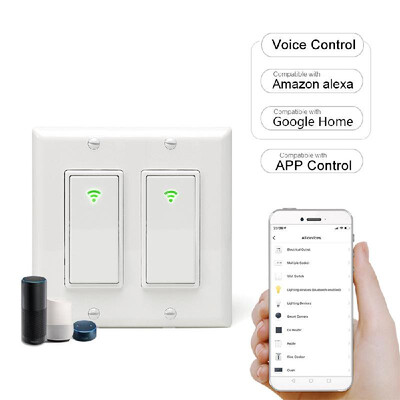 Wi-Fi Smart In-wall Light Switch Timing Function 3 Gang Switch Box Voice Control Compatible with Alexa Google Home IFTTT APP Contr
Wi-Fi Smart In-wall Light Switch Timing Function 3 Gang Switch Box Voice Control Compatible with Alexa Google Home IFTTT APP Contr