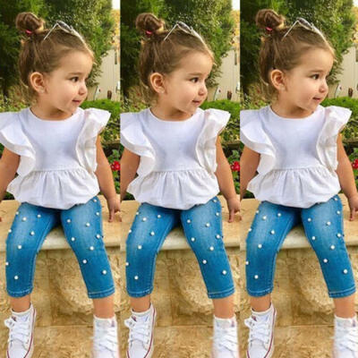 2PCS Toddler Kids Baby Girls Ruffle Tops Pearl Denim Pants Outfits Clothes 2-7Y
2PCS Toddler Kids Baby Girls Ruffle Tops Pearl Denim Pants Outfits Clothes 2-7Y