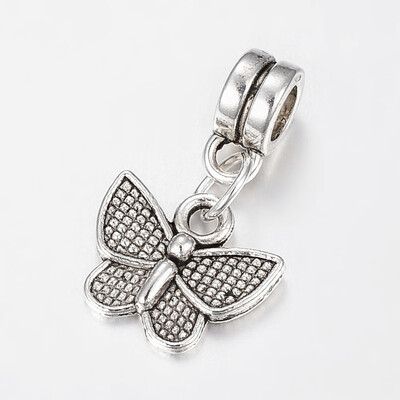 Tibetan Style Alloy European Dangle Beads Large Hole Pendants Butterfly Antique Silver 21mm Hole 4mm Pendant 11x125x2mm
Tibetan Style Alloy European Dangle Beads Large Hole Pendants Butterfly Antique Silver 21mm Hole 4mm Pendant 11x125x2mm