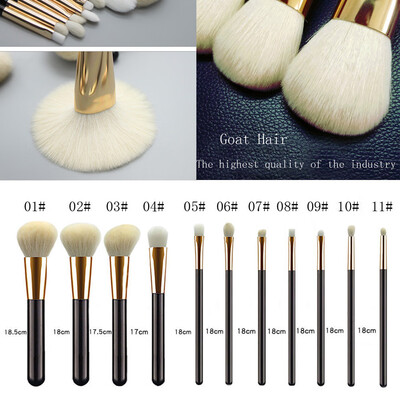 〖Follure〗11 Pcs Makeup Brush Goat Hair Eye Shadow Cosmetics Blending Brush Bag Tool