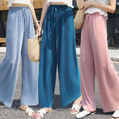 Fashion ice silk chiffon pleated wide leg pants female summer autumn loose casual palazzo pants trousers
Fashion ice silk chiffon pleated wide leg pants female summer autumn loose casual palazzo pants trousers