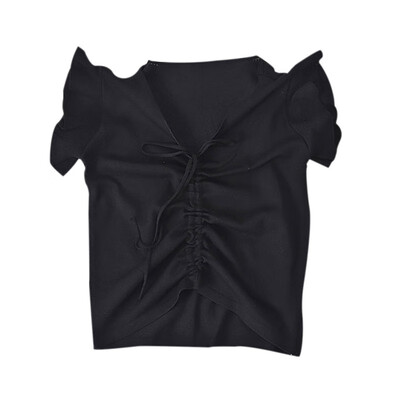 Women Summer Sexy V Neck Drawstring Bow Sleeveless Slim Solid Color Camisole Knit Vest 
Women Summer Sexy V Neck Drawstring Bow Sleeveless Slim Solid Color Camisole Knit Vest