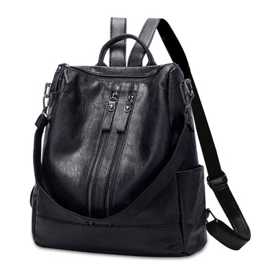 High Quality PU Leather Black Backpacks Fashion Zippers School Bags For Teenager Girls Casual Female Backpacks
High Quality PU Leather Black Backpacks Fashion Zippers School Bags For Teenager Girls Casual Female Backpacks