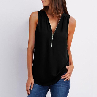 New Women Loose Vest Tank Top V-Neck Sleeveless Zipper Casual Chiffon Shirt Top Pullover
New Women Loose Vest Tank Top V-Neck Sleeveless Zipper Casual Chiffon Shirt Top Pullover