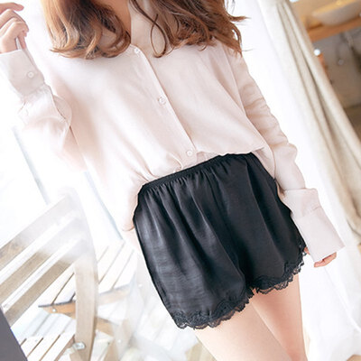 Women Solid Color Cotton Blend Stretchy Lace Side High Waist Shorts Tight Three-point Pants Thin Anti-lighting Short Pant
Women Solid Color Cotton Blend Stretchy Lace Side High Waist Shorts Tight Three-point Pants Thin Anti-lighting Short Pant