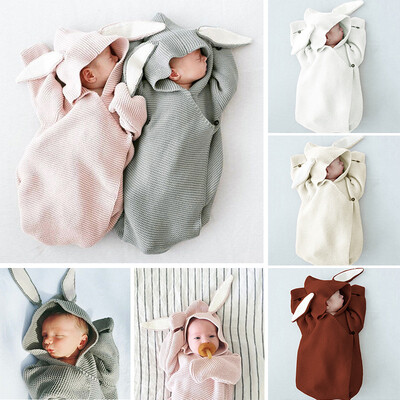 Newborn Baby Knitting Hooded Swaddle Rompers Bunny Ear Wraparound Sleeping Bag Swaddling Blanket
Newborn Baby Knitting Hooded Swaddle Rompers Bunny Ear Wraparound Sleeping Bag Swaddling Blanket