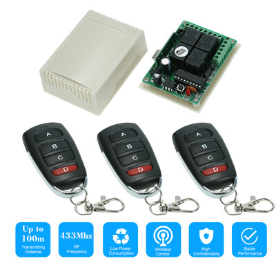 433Mhz DC 12V 4CH Universal 10A Relay Wireless Remote Control Switch Receiver Module&5PCS 4 Key RF 433 Mhz Transmitter Remote
433Mhz DC 12V 4CH Universal 10A Relay Wireless Remote Control Switch Receiver Module&5PCS 4 Key RF 433 Mhz Transmitter Remote