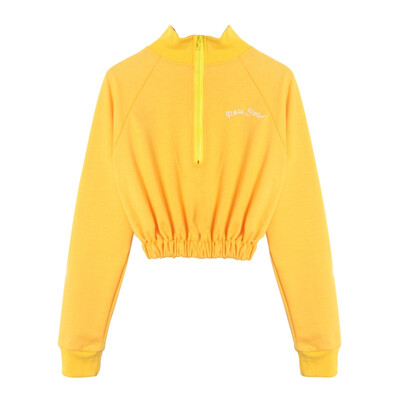 Women Autumn Pullovers Printed Long Sleeve Elastic Waist Sweatshirts Women Casual Sexy Zipper Crop Tops Yellow Sweatshirt Female
Women Autumn Pullovers Printed Long Sleeve Elastic Waist Sweatshirts Women Casual Sexy Zipper Crop Tops Yellow Sweatshirt Female