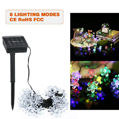 Solar String Lights 23ft 50 LED Peach Blossom Rope Light 8 Modes Multicolor for Party Garden Home Festival Decoration
Solar String Lights 23ft 50 LED Peach Blossom Rope Light 8 Modes Multicolor for Party Garden Home Festival Decoration