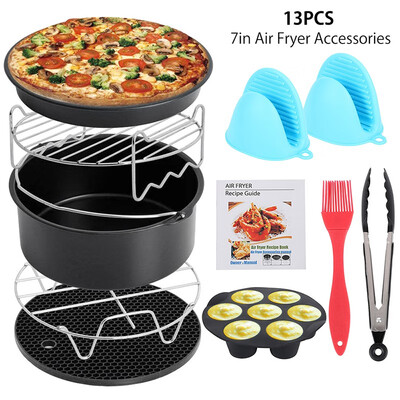 13 Pcs 7 In Air Fryer Accessories Air Frying Pan Fryer Baking Basket Pizza Plate Grill Pot Mat for 37QT-53QT
13 Pcs 7 In Air Fryer Accessories Air Frying Pan Fryer Baking Basket Pizza Plate Grill Pot Mat for 37QT-53QT