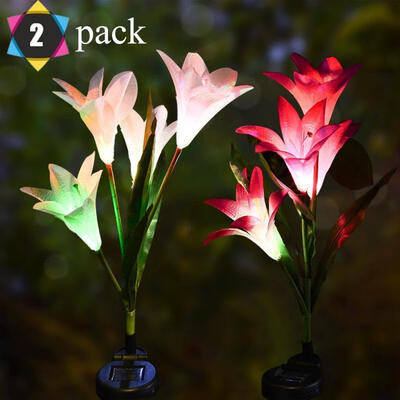 2Pcs Outdoor Solar Garden Stake Lights Lily Flower Multi-color Changing LED Decorative Light For Garden Patio Backyard
2Pcs Outdoor Solar Garden Stake Lights Lily Flower Multi-color Changing LED Decorative Light For Garden Patio Backyard