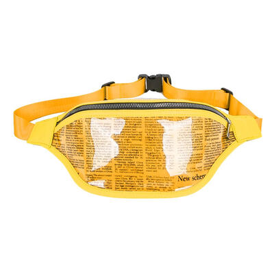 Newspaper Print Sport Waist Handbags Women Fanny Belt Packs Small Chest Bag