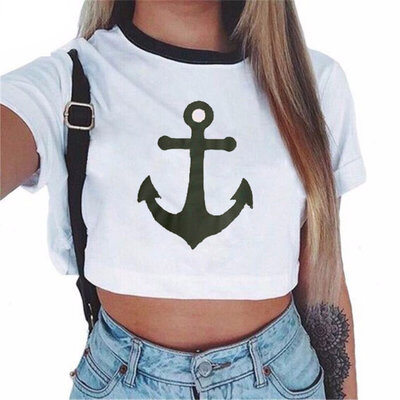 Summer Women Cotton Short Sleeve O-Neck Cotton Printing Half Waist T-Shirt Womens Tee Tops
Summer Women Cotton Short Sleeve O-Neck Cotton Printing Half Waist T-Shirt Womens Tee Tops