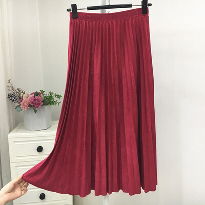 Autumn Winter Women Pleated Skirt Elastic High Waist Long Skirts Casual Vintage A-line Suede Party Skirt Ladies Black Pink
Autumn Winter Women Pleated Skirt Elastic High Waist Long Skirts Casual Vintage A-line Suede Party Skirt Ladies Black Pink