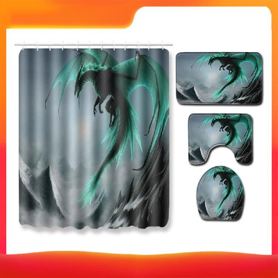 4PcsSet Flying Dragon Printed Pattern Water-resistant Shower Curtain Pedestal Rug Lid Toilet Cover Mat Non-slip Bath Mat Set Bath
4PcsSet Flying Dragon Printed Pattern Water-resistant Shower Curtain Pedestal Rug Lid Toilet Cover Mat Non-slip Bath Mat Set Bath
