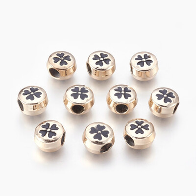 Alloy Enamel Clover European Beads Large Hole Flat Round Beads Golden Black 10x75mm Hole 4mm
Alloy Enamel Clover European Beads Large Hole Flat Round Beads Golden Black 10x75mm Hole 4mm
