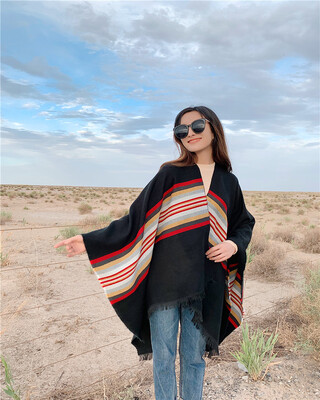 AliExpress best selling European&American monochrome stripes loose shawl fashion warm thickening increase scarf cloak
AliExpress best selling European&American monochrome stripes loose shawl fashion warm thickening increase scarf cloak