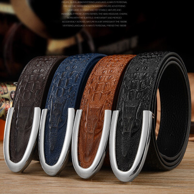 Leather mens crocodile leather bullets U smooth buckle business casual fashion leather youth mens belt
Leather mens crocodile leather bullets U smooth buckle business casual fashion leather youth mens belt