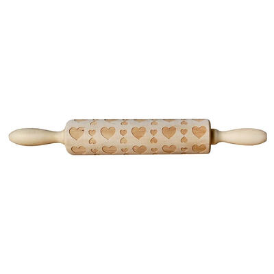 Valentine Day Letters Engraved Embossing Rolling Pin for DIY Baking Cookies