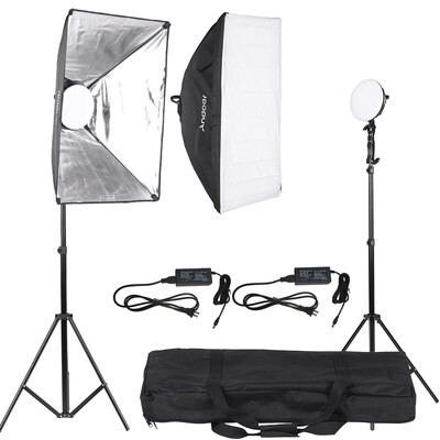 Andoer LED Photography Studio Lighting Light Kit with 2 30W LED Lamp 2 Softbox 2 Light Stand 1 Carrying Bag
Andoer LED Photography Studio Lighting Light Kit with 2 30W LED Lamp 2 Softbox 2 Light Stand 1 Carrying Bag