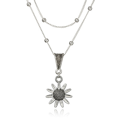 Simple Silver Sunflower Necklace Tiny Beaded Multilayer Necklace Dainty Jewelry Gifts Statement Necklace
Simple Silver Sunflower Necklace Tiny Beaded Multilayer Necklace Dainty Jewelry Gifts Statement Necklace